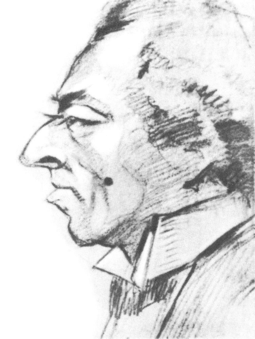 Юрий Завадский. Шарж на Евгения Вахтангова. 1913