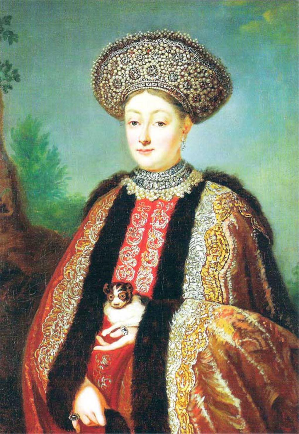 Неизвестный художник. Портрет царицы Марфы Апраксиной. XVIII в. Государственный музей-заповедник «Гатчина»