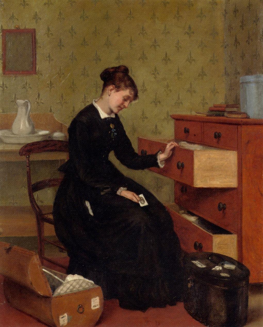 Томас Баллард. Новая гувернантка. Около 1877. Частное собрание
