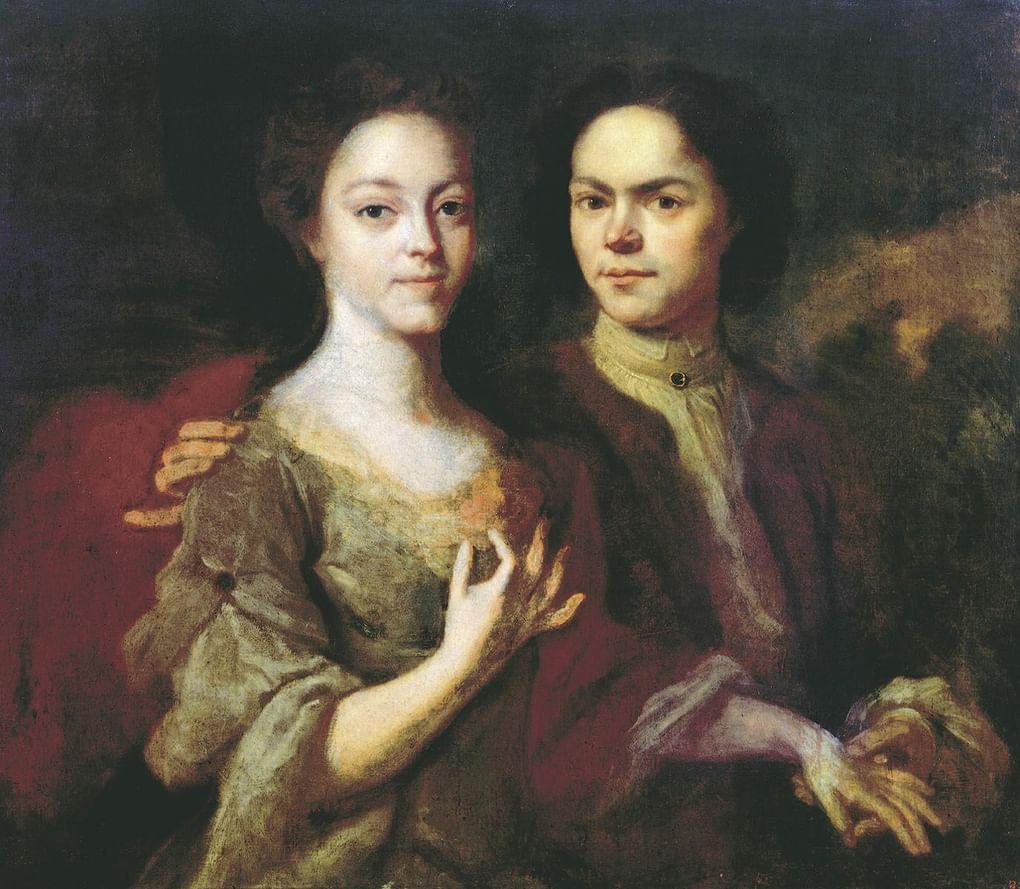 Андрей Матвеев. Автопортрет с женой. 1729 г. Русский музей, Санкт-Петербург
