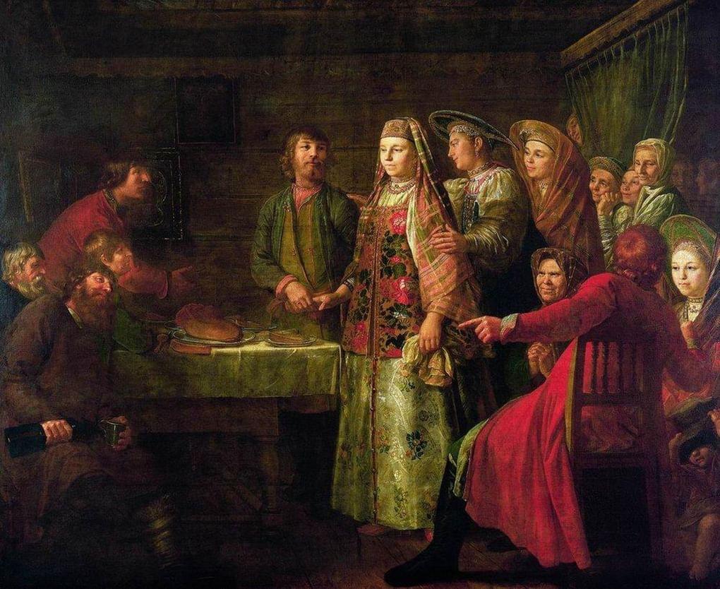 Михаил Шибанов. Празднество свадебного договора. 1777 г. Третьяковская галерея, Москва