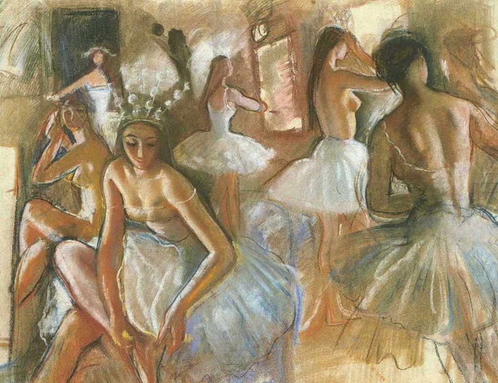 Зинаида Серебрякова. Балерины в уборной. 1923. Отдел личных коллекций ГМИИ имени А.С. Пушкина