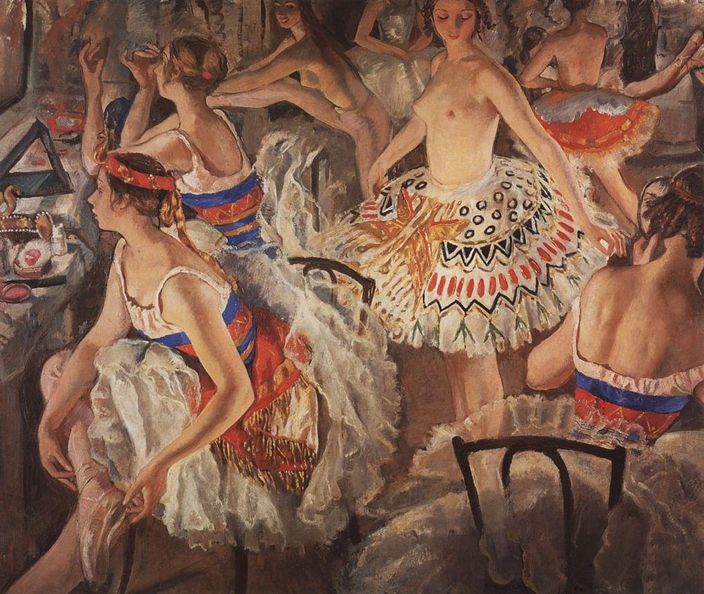 Зинаида Серебрякова. В балетной уборной (Большие балерины). 1922. Частное собрание