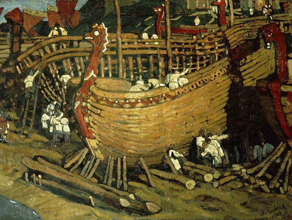 Николай Рерих. Строят ладьи. 1903. Государственный Музей Востока