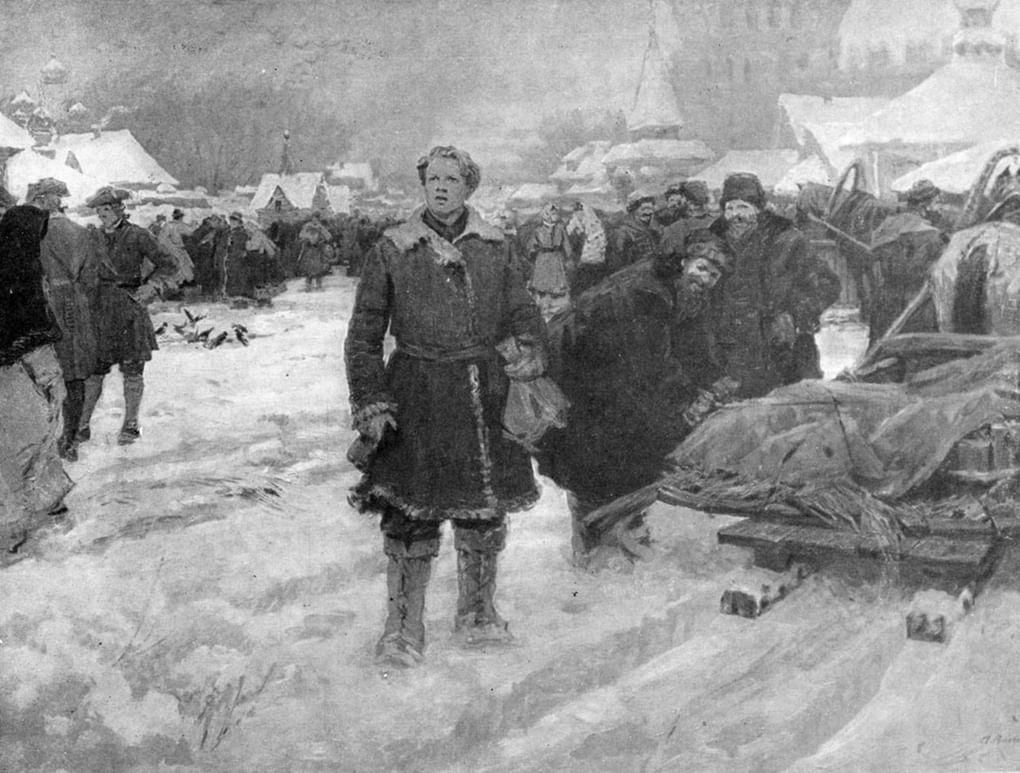 Анатолий Васильев. Ломоносов в Москве. 1957. Новокузнецкий художественный музей, Новокузнецк, Кемеровская область