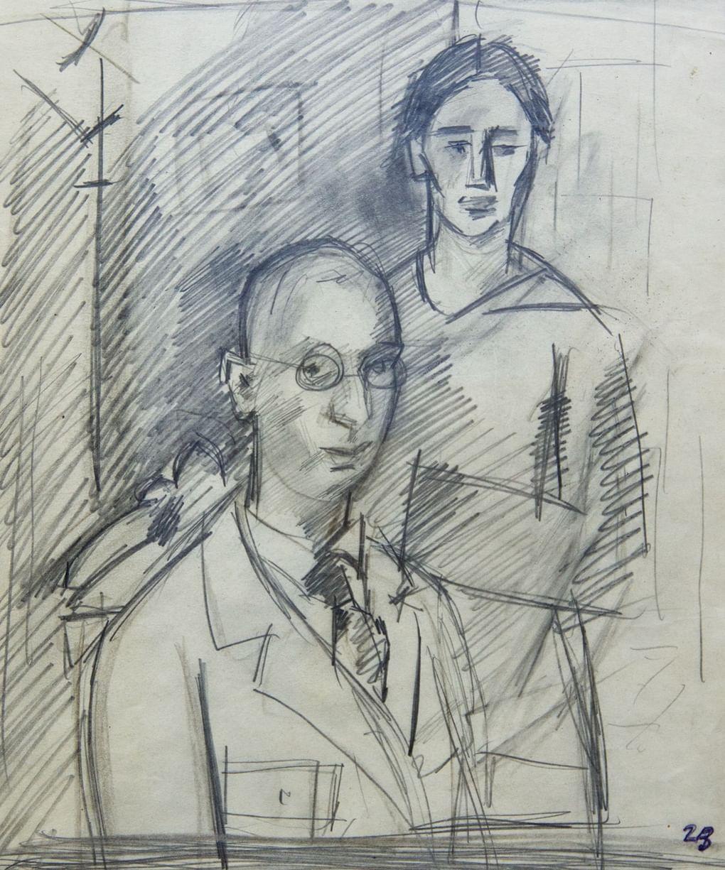 Роберт Фальк. Автопортрет с женой. 1923. Киргизский государственный музей изобразительных искусств им. Г.Айтиева.