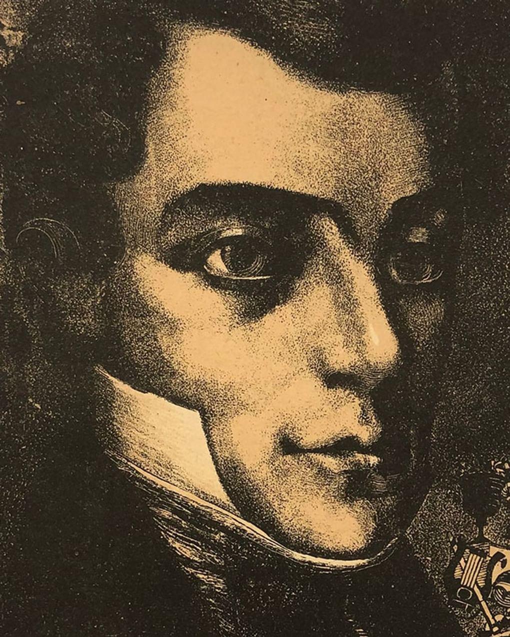 Неизвестный художник. Портрет Кондратия Рылеева (фрагмент). Из альбома «Борцы за свободу». 1927–1933. Государственный центральный музей современной истории России, Москва