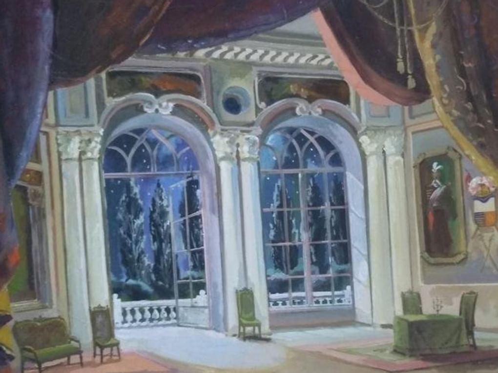 Карл Кукуладзе. Эскиз декорации к опере Петра Чайковского «Мазепа» (фрагмент). 1948–1949. Государственный музей А.С. Пушкина, Москва