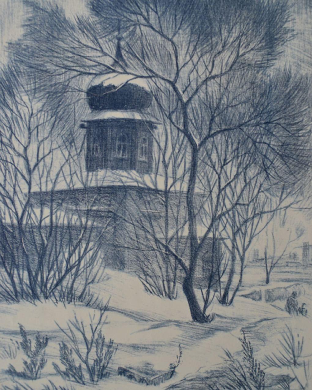 Владимир Белоусов. Заброшенный храм (фрагмент). 2002. Таврический художественный музей, поселок Таврическое, Омская область