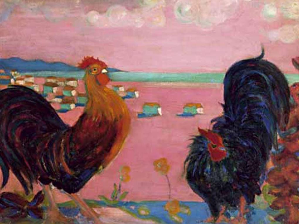 Георгий Якулов. Петухи (фрагмент). 1907. Национальная картинная галерея Армении, Ереван, Республика Армения
