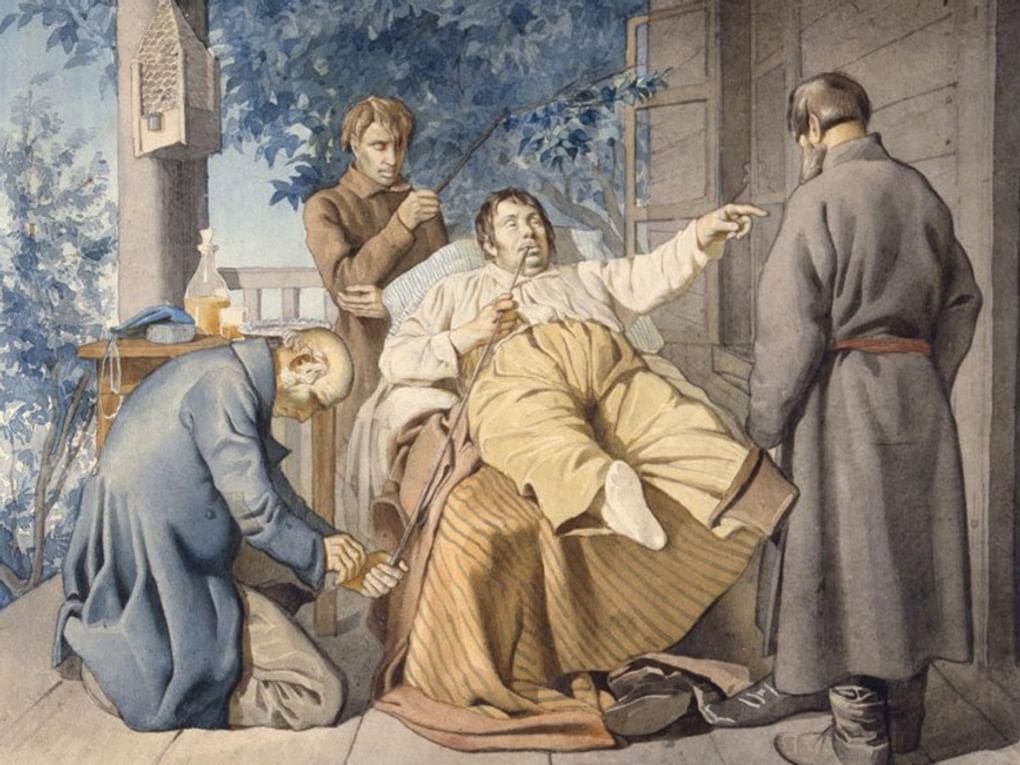 Константин Трутовский. Помещик (фрагмент). 1853. Государственный Эрмитаж, Санкт-Петербург