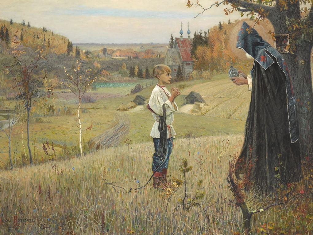 Михаил Нестеров. Видение отроку Варфоломею (фрагмент). 1890. Государственная Третьяковская галерея, Москва
