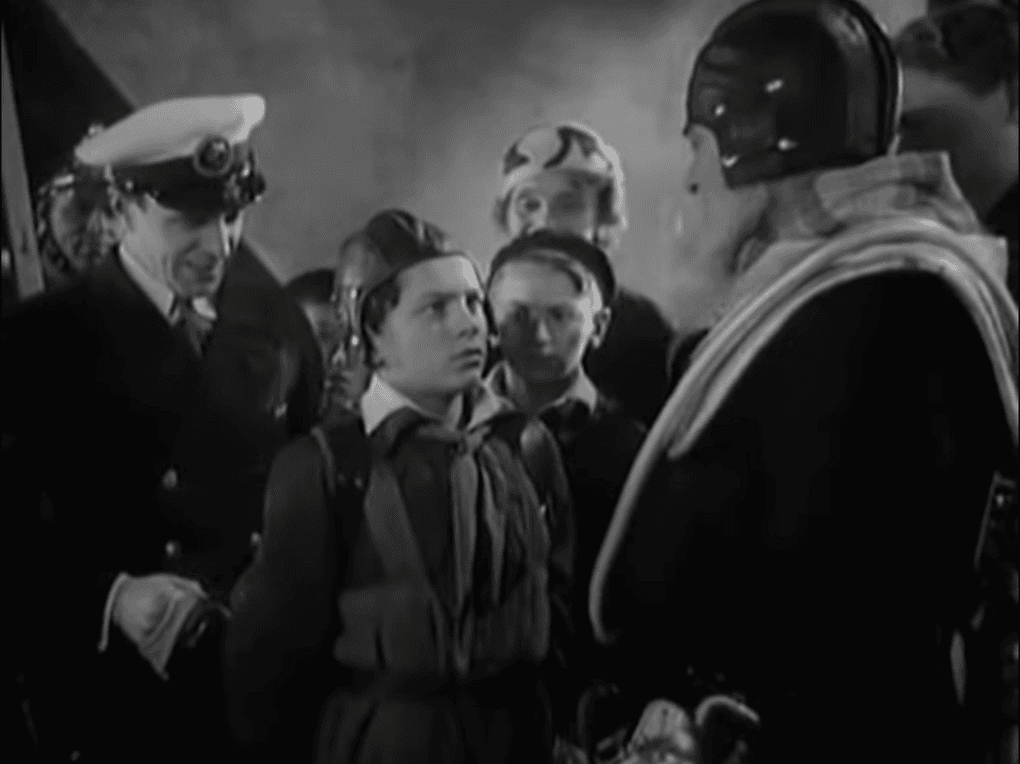 Кадр из художественного фильма Василия Журавлева «Космический рейс» (1935)