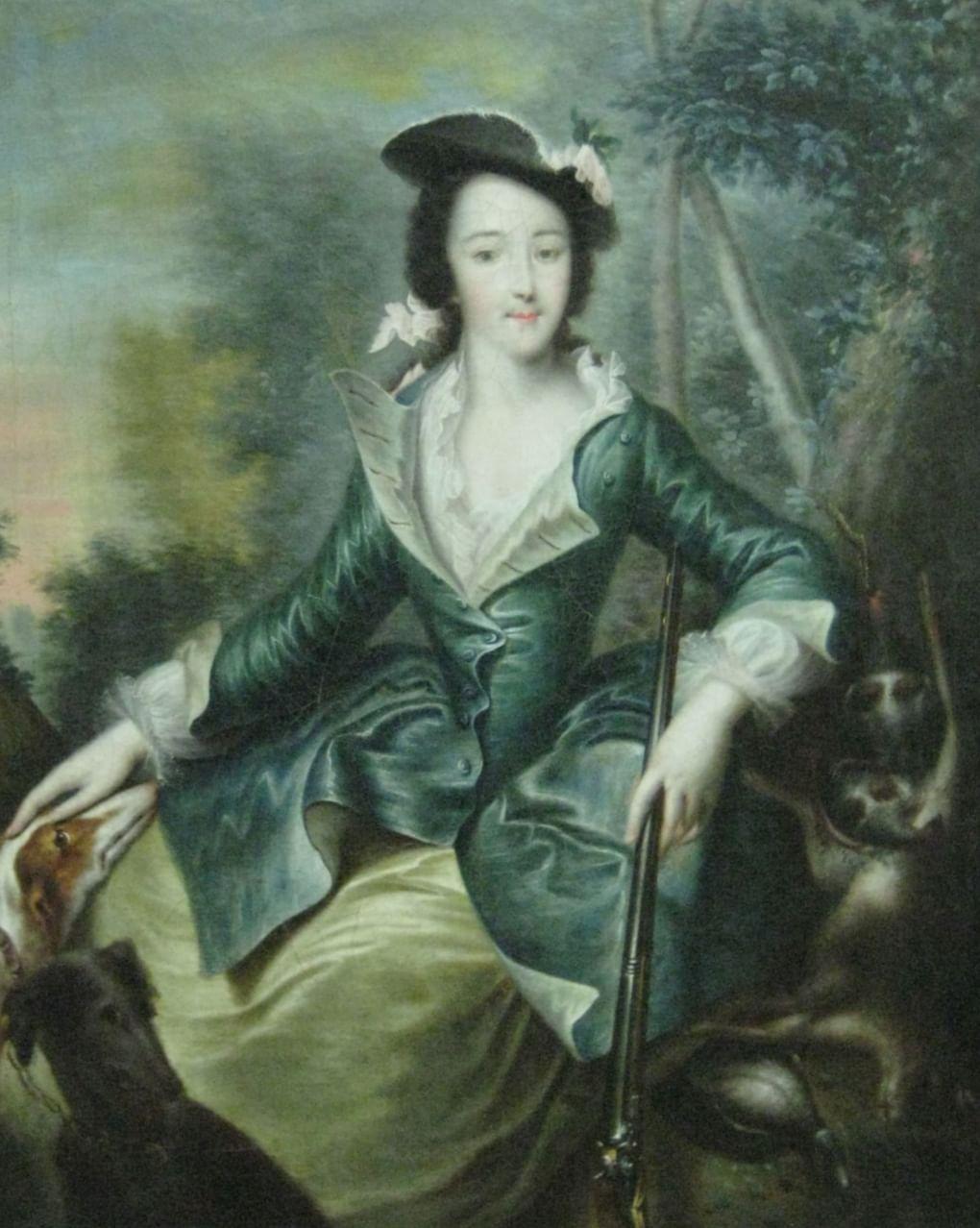 Георг Христоф Гроот. Великая княгиня Екатерина Алексеевна в охотничьем костюме. 1740-е годы. Нижегородский государственный художественный музей, Нижний Новгород