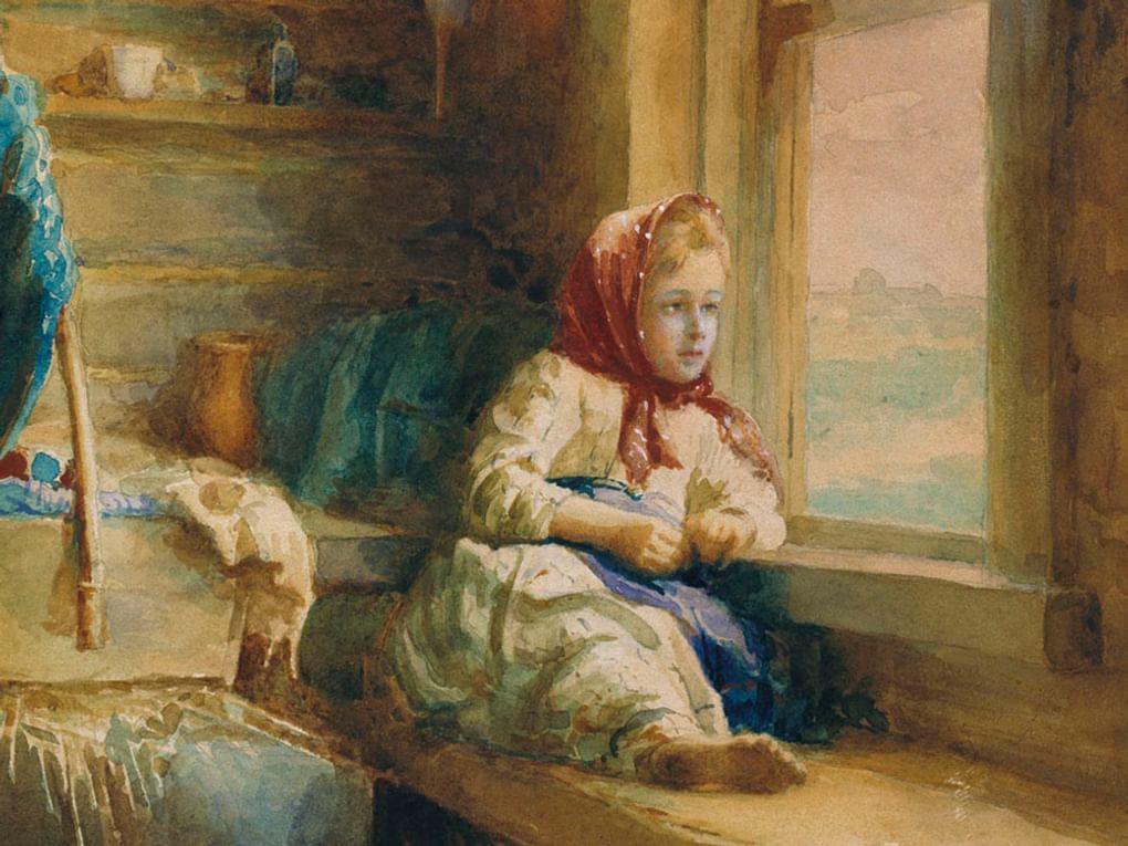 Иван Горохов. Девочка у окна (фрагмент). 1904. Козьмодемьянский художественно-исторический музей им. А.В. Григорьева, Козьмодемьянск, Республика Марий Эл