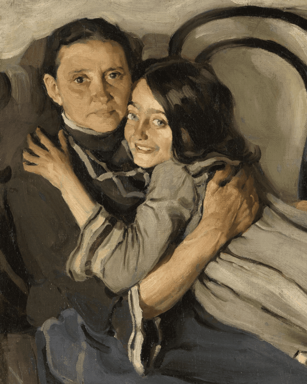 Исаак Бродский. Портрет матери и сестры художника (фрагмент). 1905. Частное собрание
