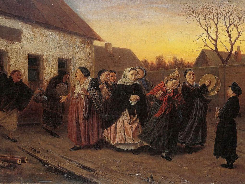 Василий Перов. Накануне девичника. Проводы невесты из бани (фрагмент). 1870. Национальный музей «Киевская картинная галерея», Киев, Украина