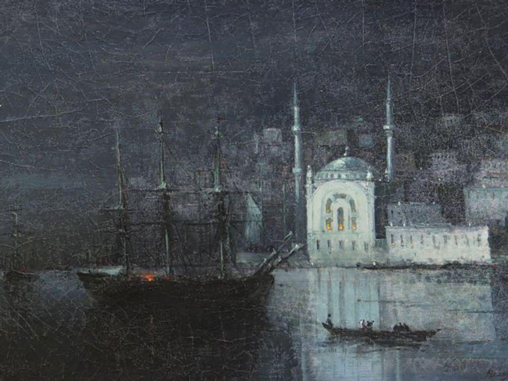 Иван Айвазовский. Ночной Константинополь (фрагмент). 1886. Государственный художественный музей, Ханты-Мансийск