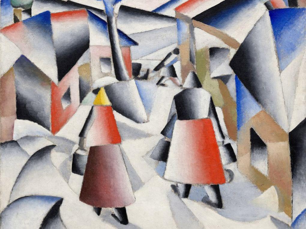 Казимир Малевич. Утро после вьюги в деревне (фрагмент). 1912. Музей Соломона Гуггенхайма, Нью-Йорк, США