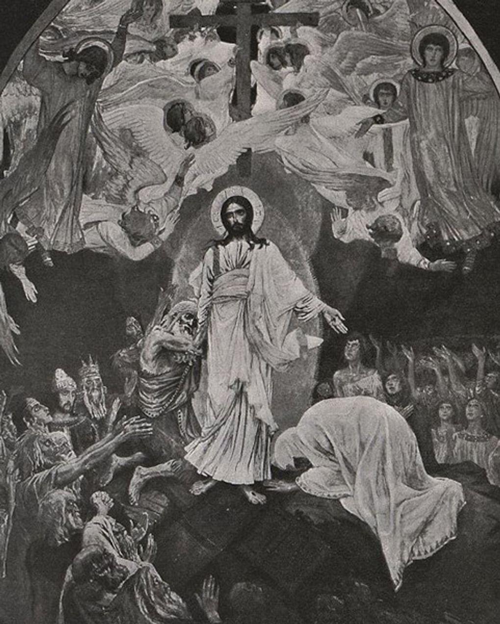 Неизвестный художник. Сошествие во ад (фрагмент). Конец XIX века. Государственный исторический музей, Москва