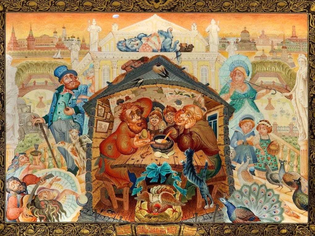 Андрей Грачев. Шкатулка «Национальная идея», Мстера. 2003. Всероссийский музей декоративного искусства, Москва