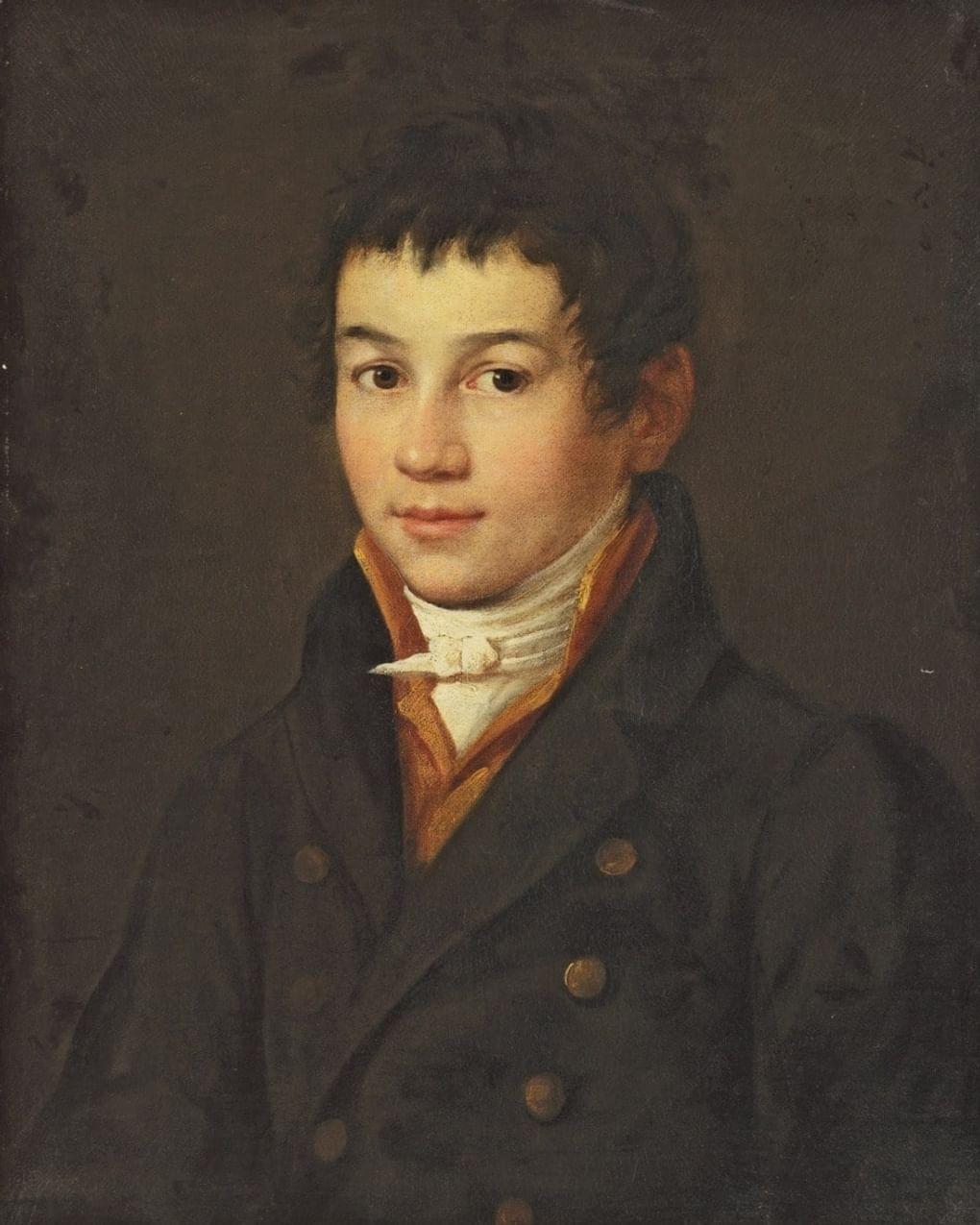 Алексей Егоров. Автопортрет (фрагмент). До 1803. Государственная Третьяковская галерея, Москва