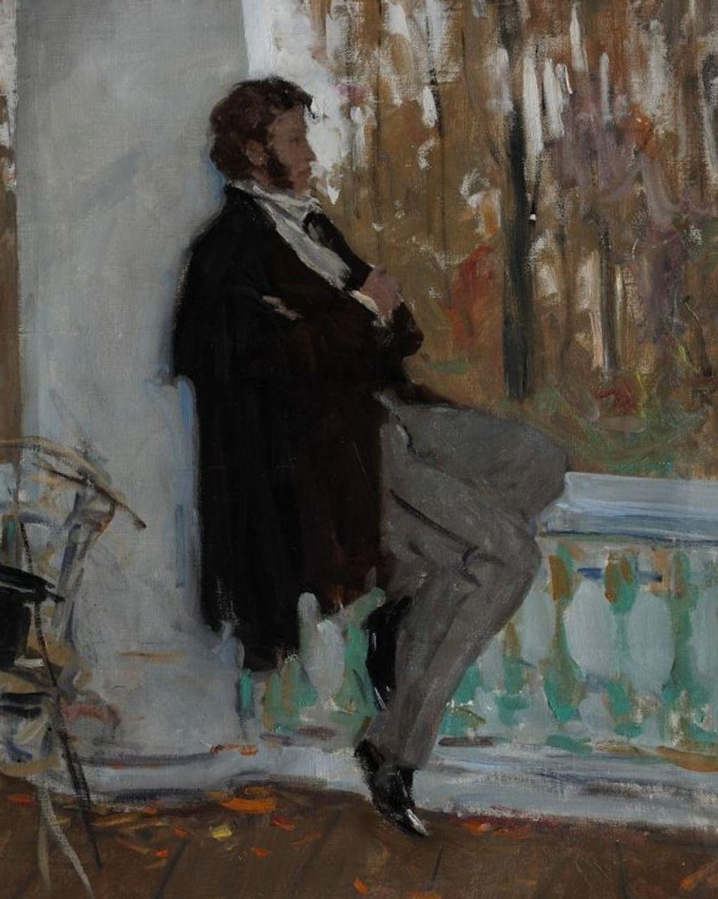 Виктор Прибыловский. Портрет Александра Пушкина в Болдино (фрагмент). 1958. Государственный музей А.С. Пушкина, Москва