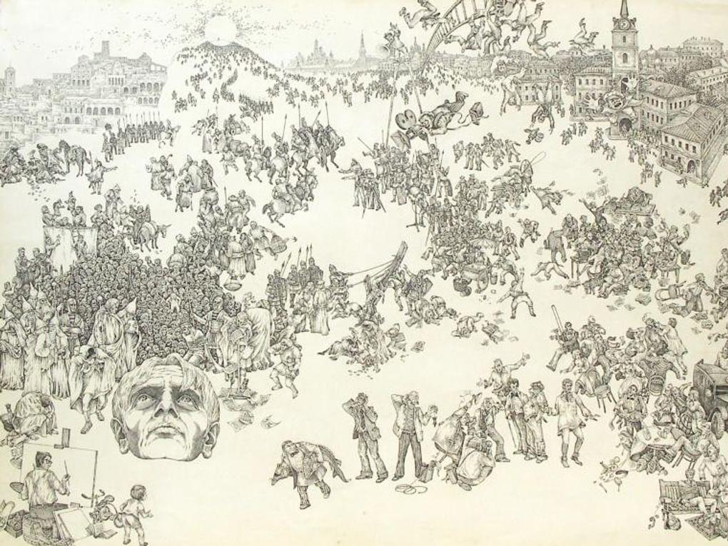 Николай Маркаров. Легенда (фрагмент). Правая часть триптиха «Мастер и Маргарита». 1972–1978. Вологодская областная картинная галерея, Вологда