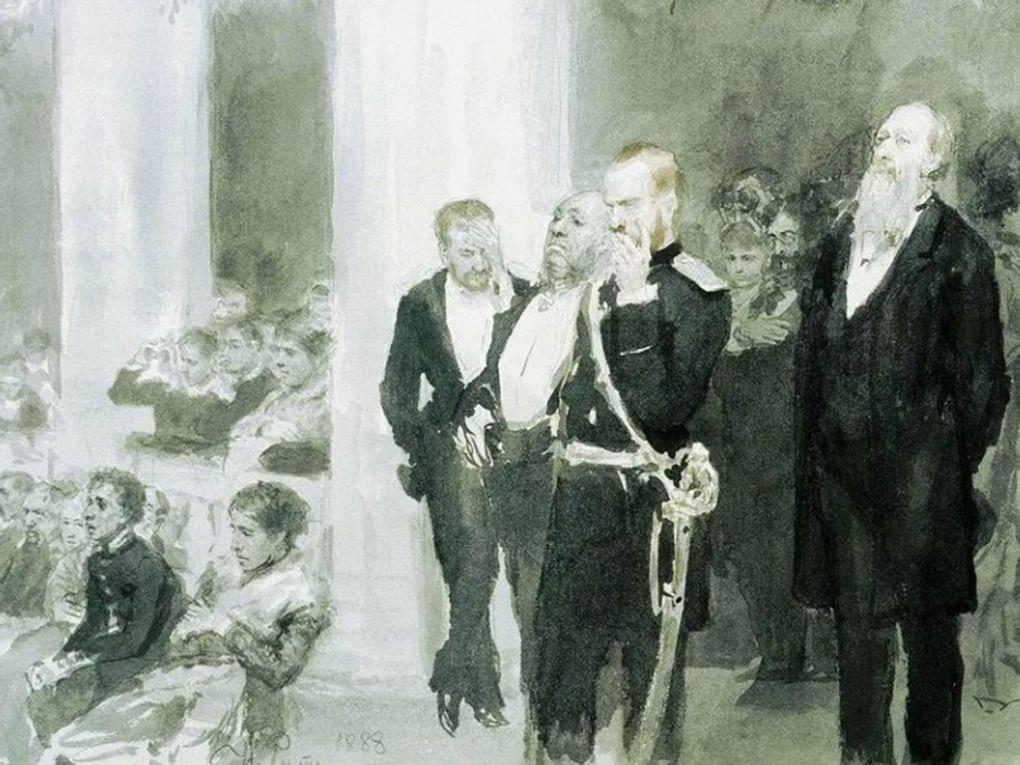 Илья Репин. Во время концерта в дворянском собрании (фрагмент). 1888. Государственный Русский музей, Санкт-Петербург