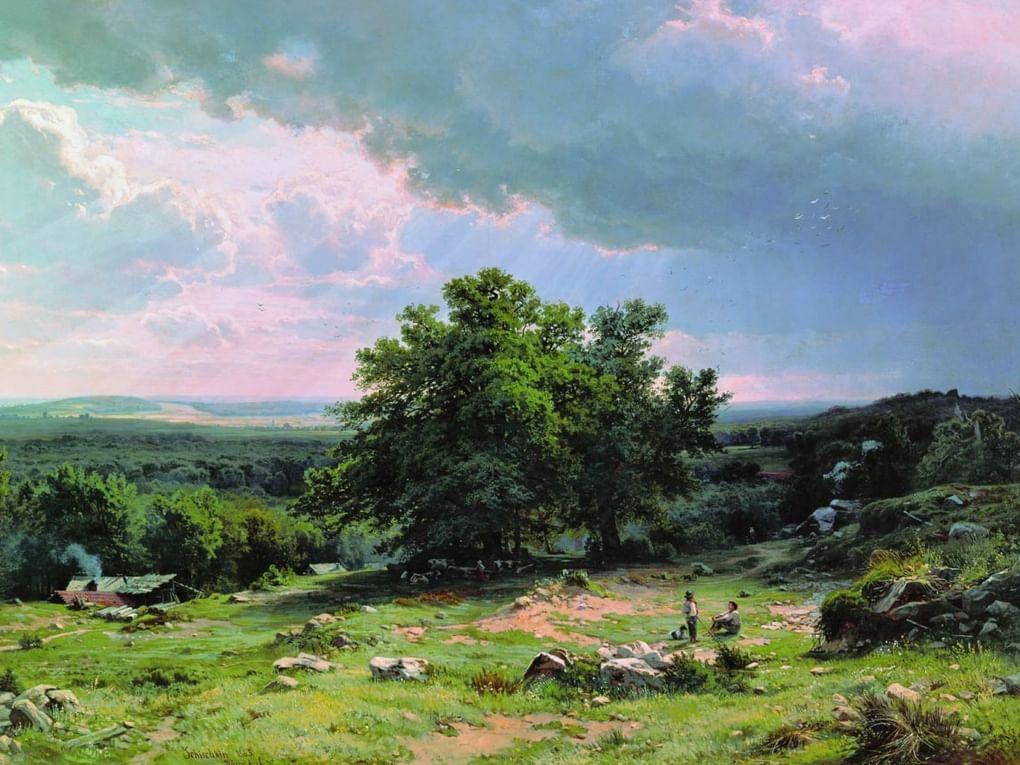Иван Шишкин. Вид в окрестностях Дюссельдорфа (фрагмент). 1865. Государственный Русский музей, Санкт-Петербург