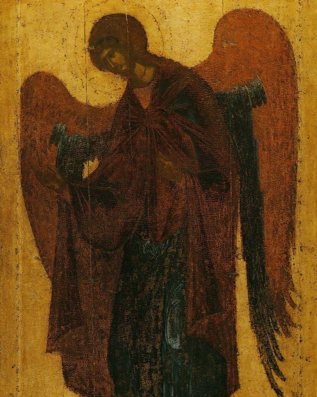 Феофан Грек. Архангел Гавриил (фрагмент). Последняя четверть XIV века. Из деисусного чина Благовещенского собора Московского Кремля, Москва