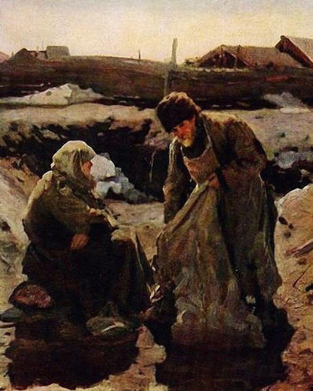 Лукиан Попов. Тряпичники-нищие (фрагмент). 1900-е. Екатеринбургский музей изобразительных искусств, Екатеринбург
