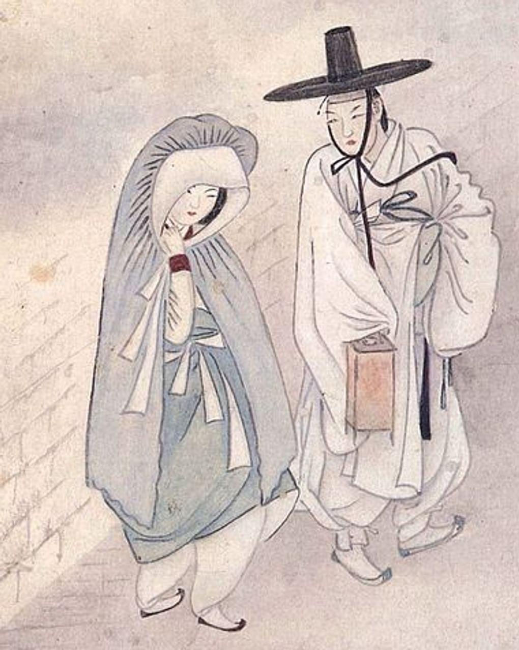 Син Юнбок. Портрет красавицы (фрагмент). Конец XVIII — начало XIX века. Художественный музей Кансон, Сеул, Республика Корея