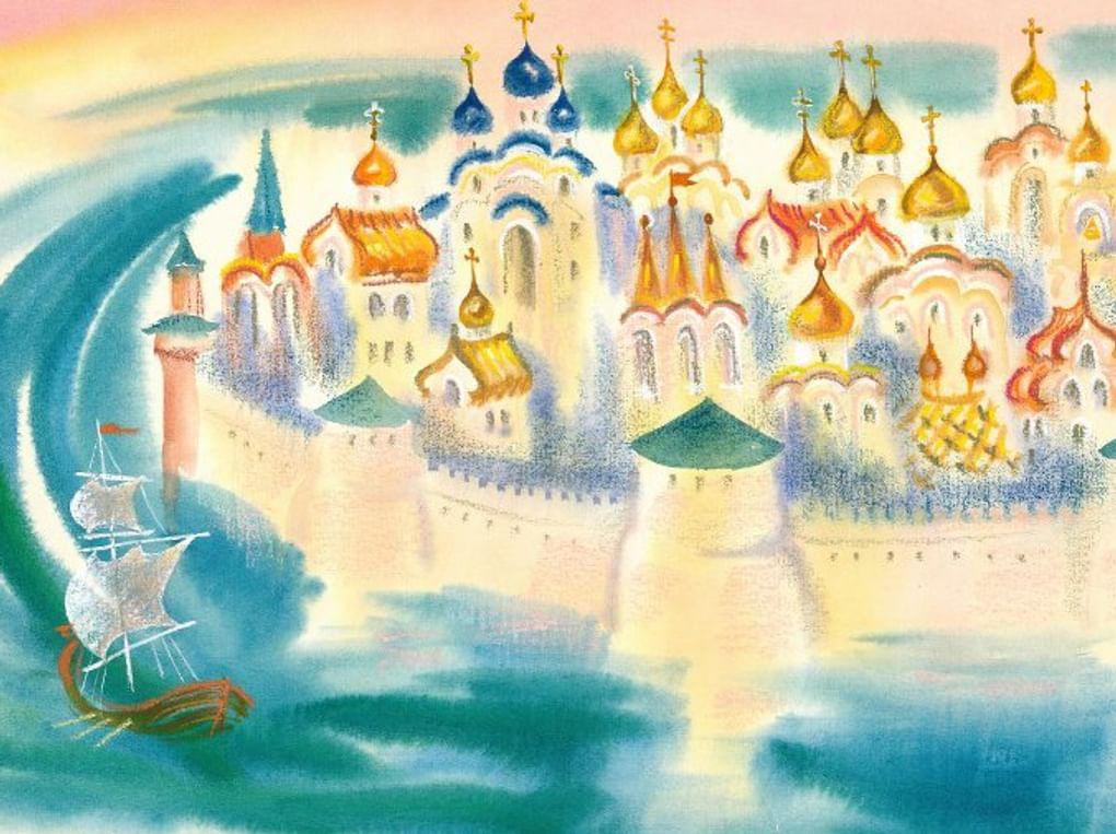 Тамара Филиппова. Иллюстрация к сказке Александра Пушкина «Сказка о царе Салтане» (фрагмент). 1994. Калининградский областной историко-художественный музей, Калининград 