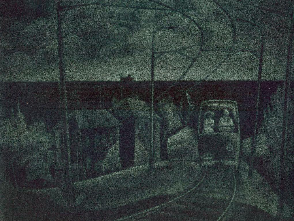 Павел Абрамов. Последний трамвай. 1995. Городской музей «Искусство Омска», Омск