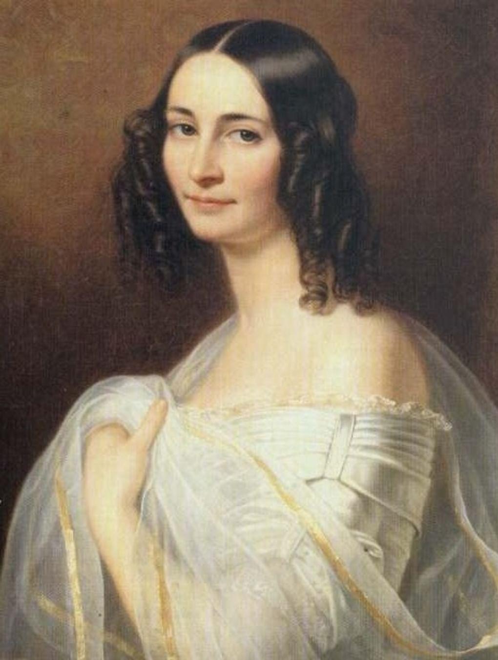 Фридрих Дюрк. Портрет Эрнестины Дернберг — второй жены Федора Тютчева. 1840. Мюнхен, Германия. Изображение: ftutchev.ru