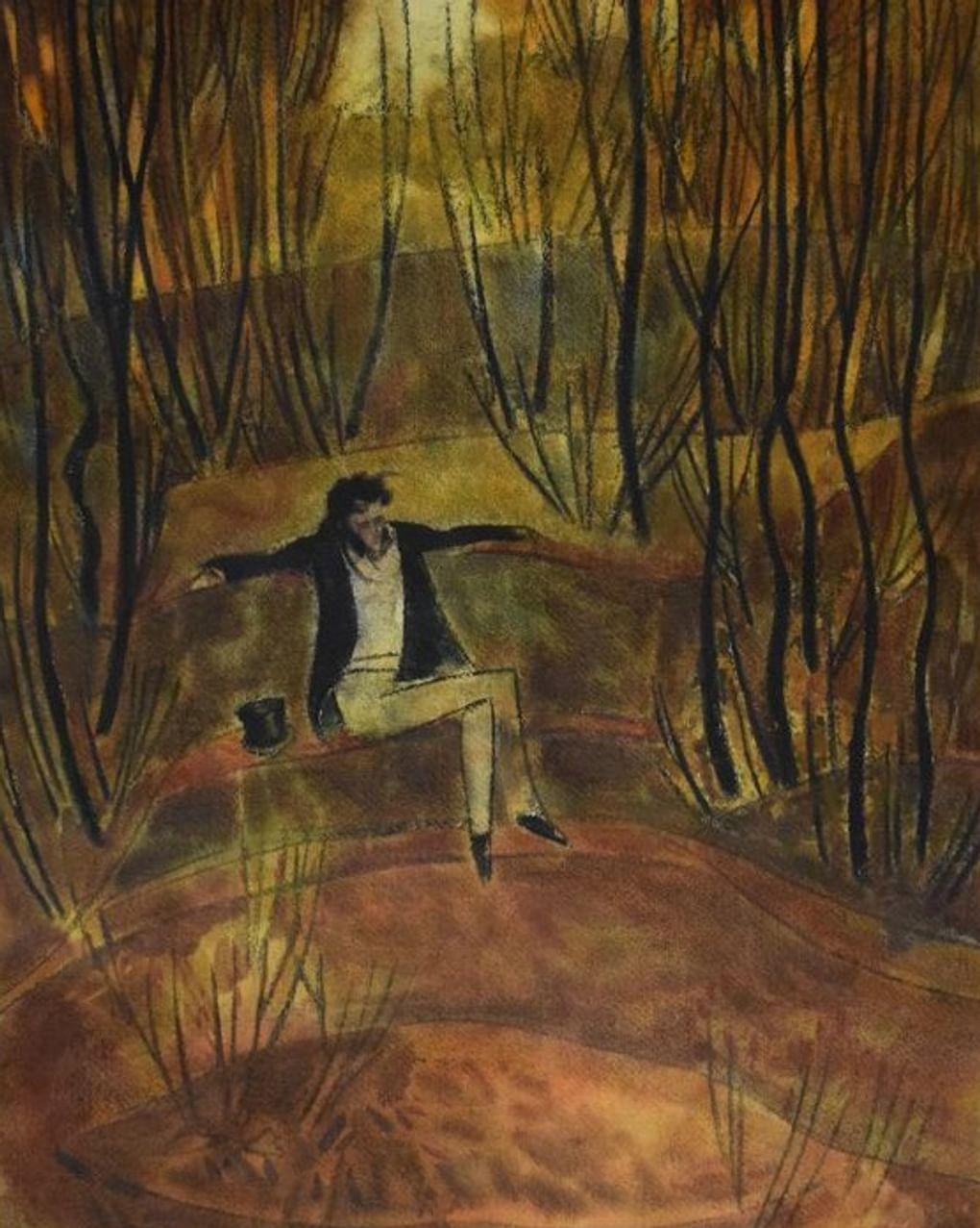 Дмитрий Арсенин. Болдино. Пушкин на дерновой скамье. Портрет (фрагмент). До 1977 года. Государственный литературно-мемориальный и природный музей-заповедник А.С. Пушкина «Болдино», Большое Болдино, Нижегородская область