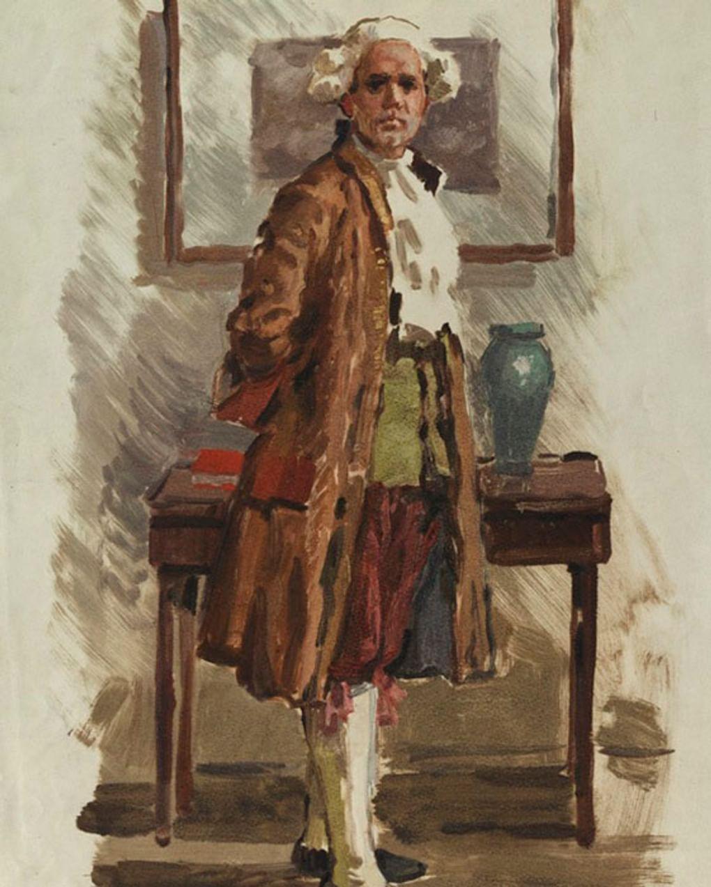 Борис Кожин. Петр Гринев. Иллюстрация к повести Александра Пушкина «Капитанская дочка» (фрагмент). 1-я половина ХХ века. Всероссийский музей А.С. Пушкина, Санкт-Петербург