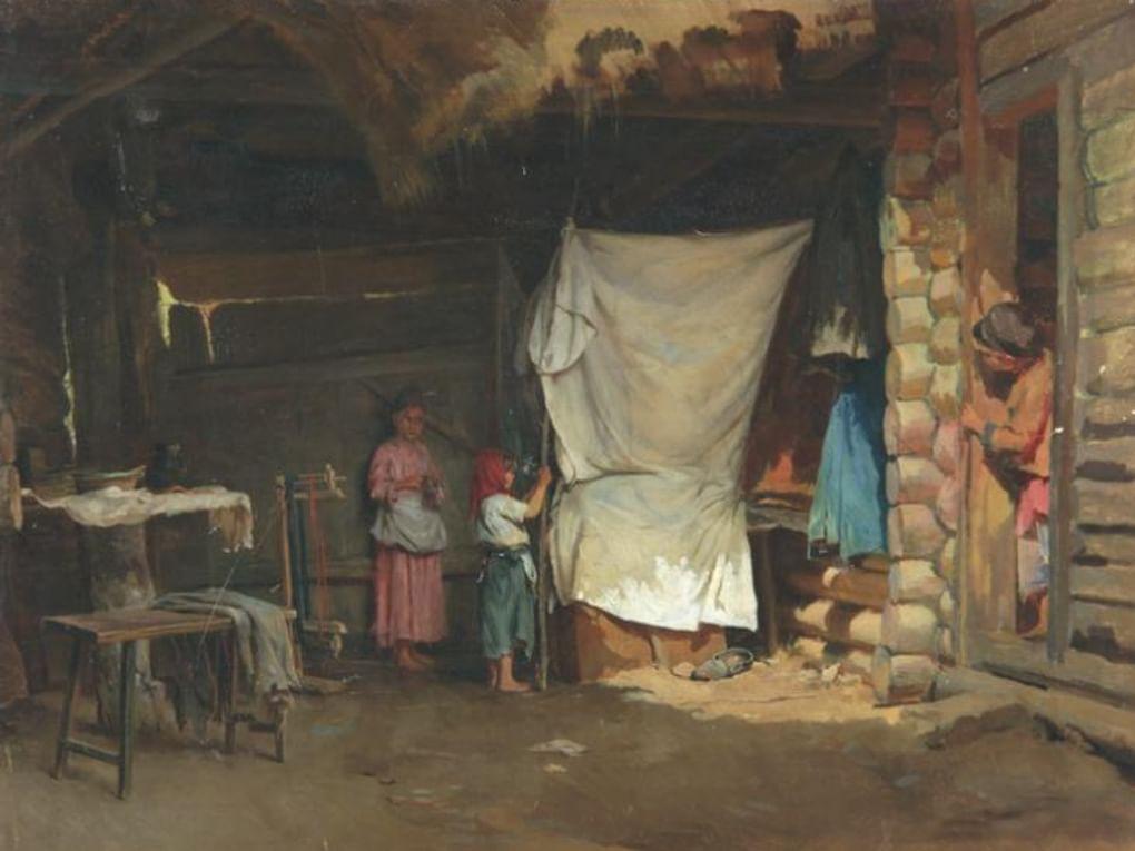 Кирилл (Карл) Лемох. Новое знакомство. 1885. Омский областной музей изобразительных искусств им. М.А. Врубеля, Омск