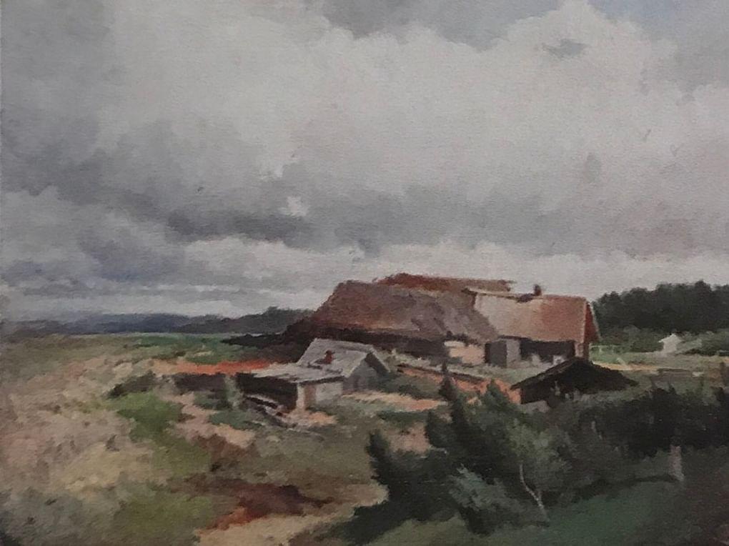 Федор Васильев. Крестьянский двор у ручья (фрагмент). 1870. Государственный Русский музей, Санкт-Петербург