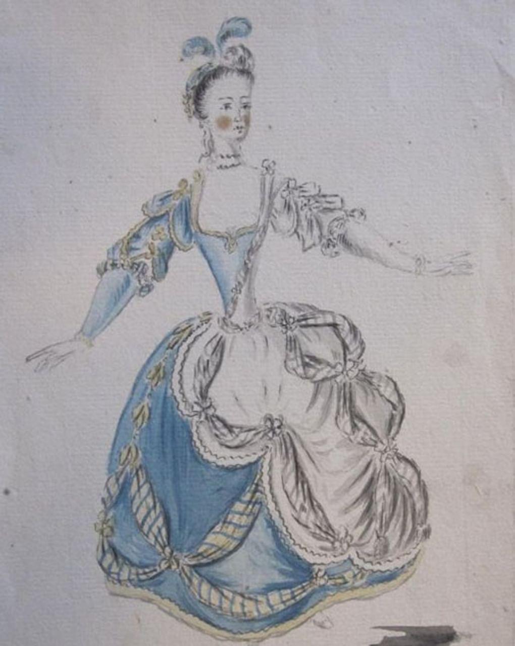 Неизвестный художник. Эскиз женского балетного костюма. 1791–1810 годы. Государственный центральный театральный музей имени А.А. Бахрушина, Москва