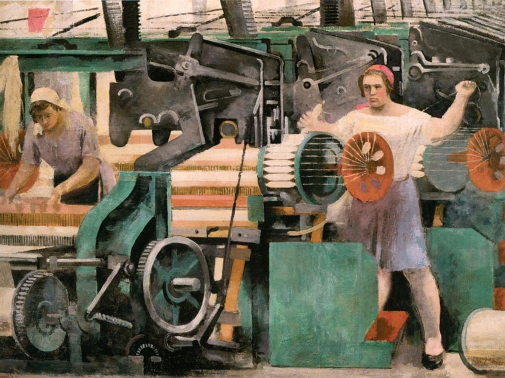 Александр Самохвалов. Ткацкий цех (фрагмент). 1929. Государственный Русский музей, Санкт-Петербург