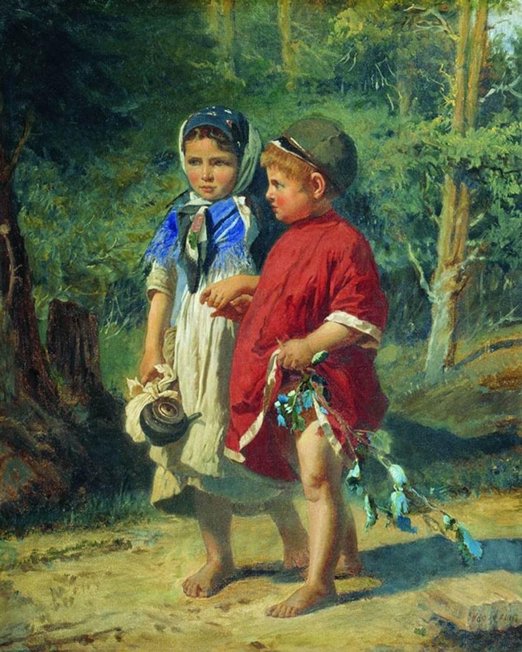 Алексей Корзухин. Крестьянские дети (фрагмент). 1894. Козьмодемьянский художественно-исторический музей им. А.В. Григорьева, Козьмодемьянск, Республика Марий Эл