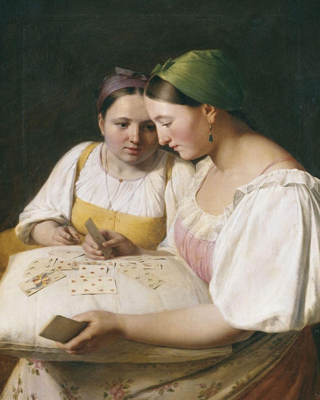Алексей Венецианов. Гадание на картах (фрагмент). 1842. Государственный Русский музей, Санкт-Петербург