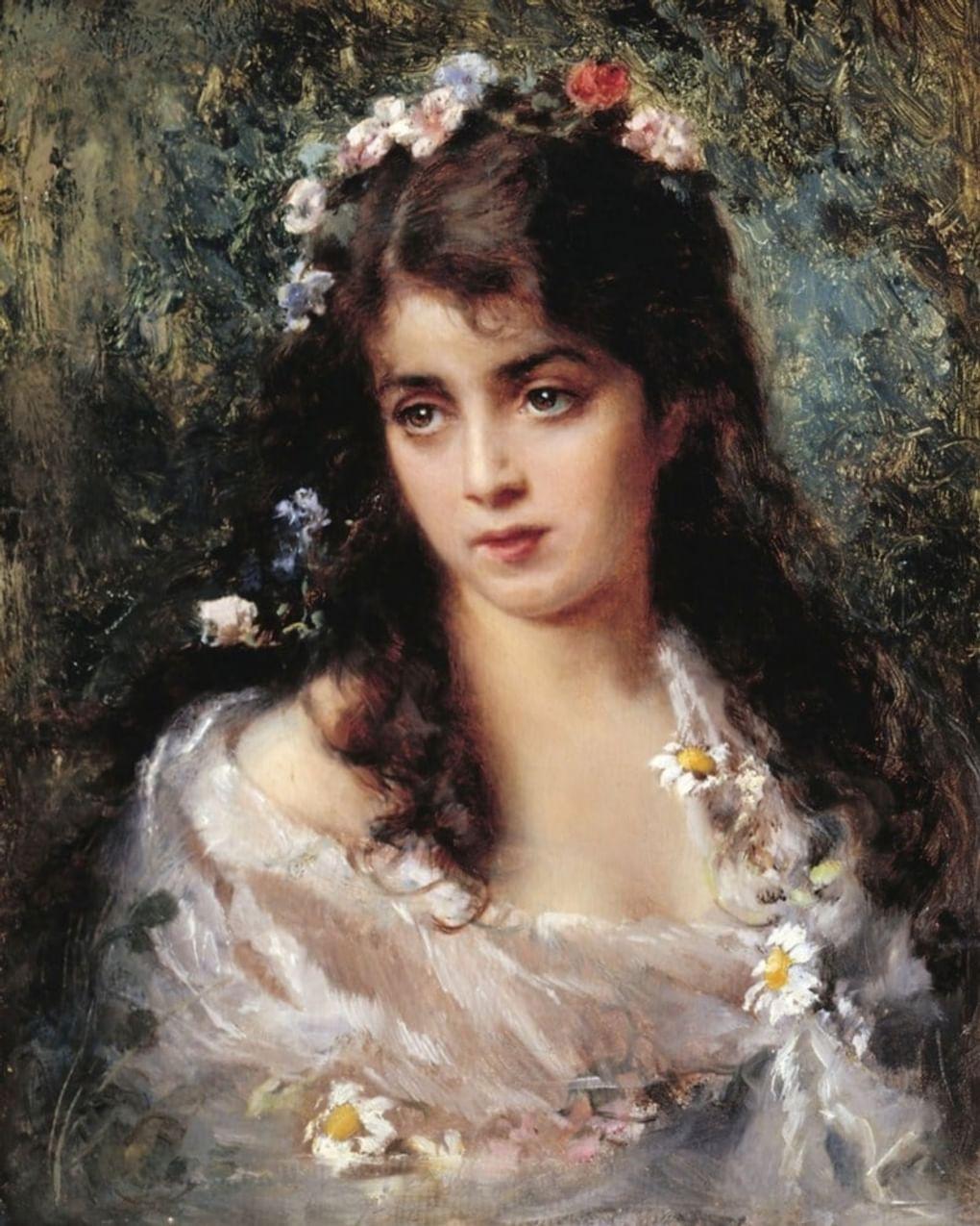 Константин Маковский. Девушка в костюме Флоры. 1881. Музей-усадьба В.И. Сурикова, Красноярск