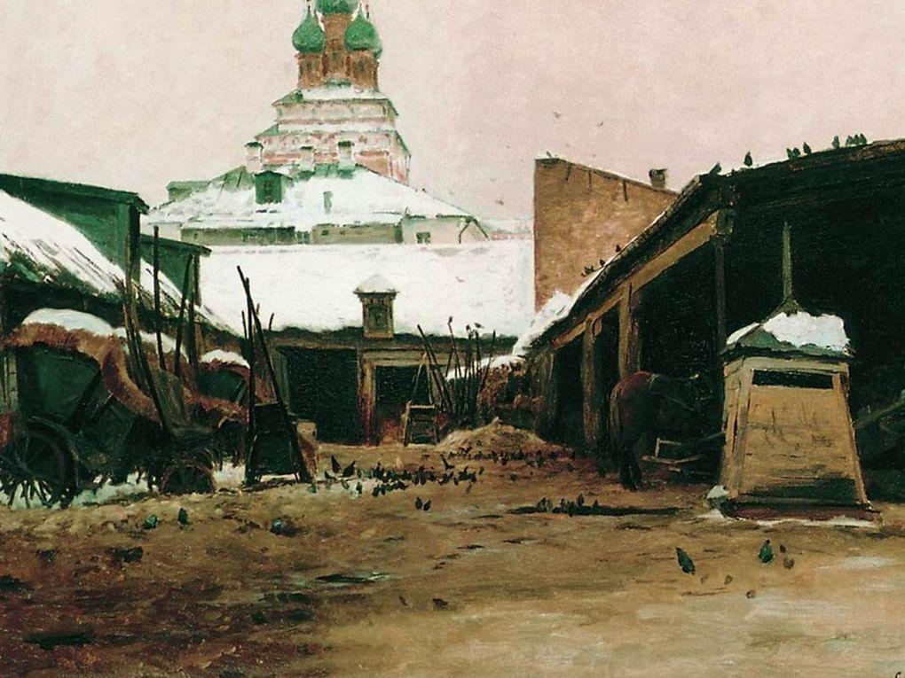 Сергей Светославский. Постоялый двор в Москве (фрагмент). 1892. Государственная Третьяковская галерея, Москва