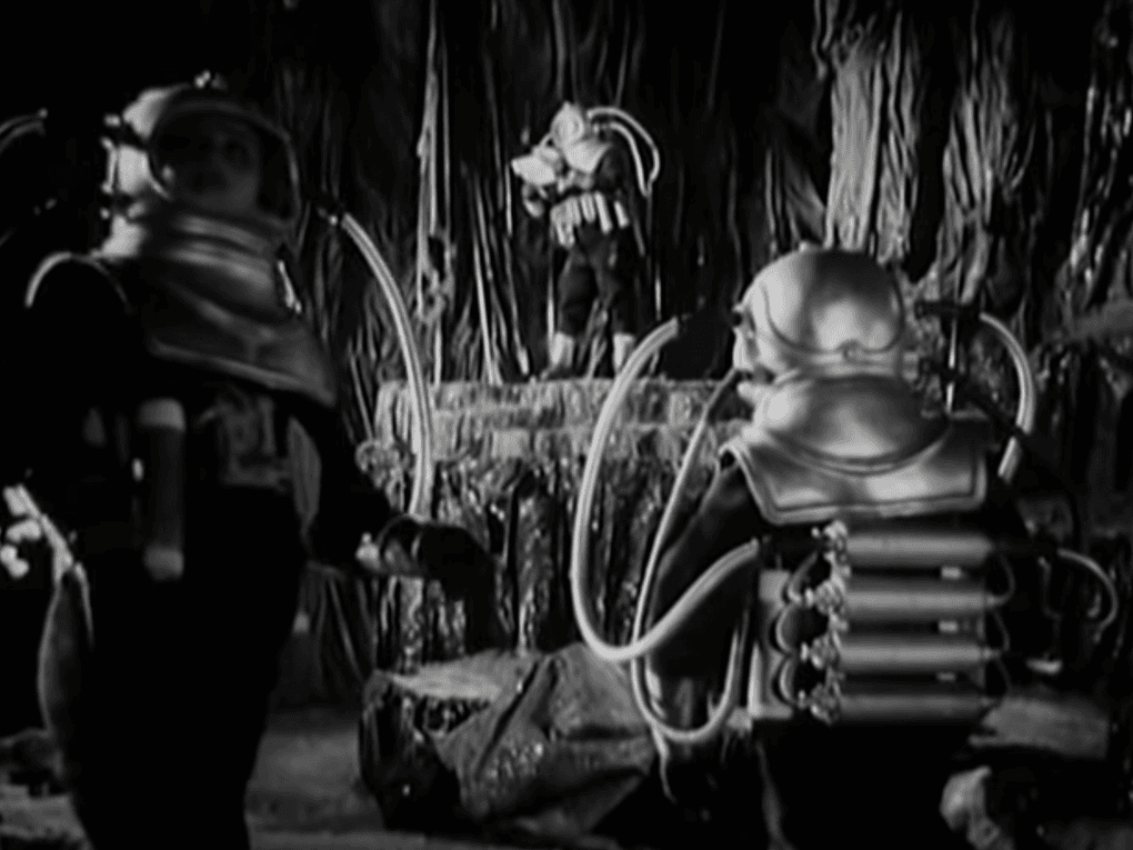 Кадр из художественного фильма Василия Журавлева «Космический рейс» (1935)