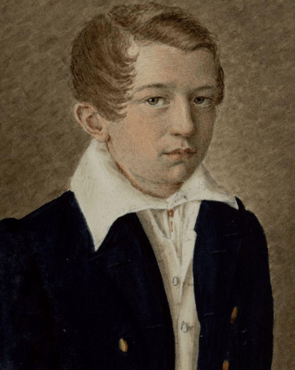 Неизвестный художник. Иван Тургенев в возрасте 12 лет (фрагмент). 1830. Государственный музей истории российской литературы имени В.И. Даля (Государственный литературный музей), Москва