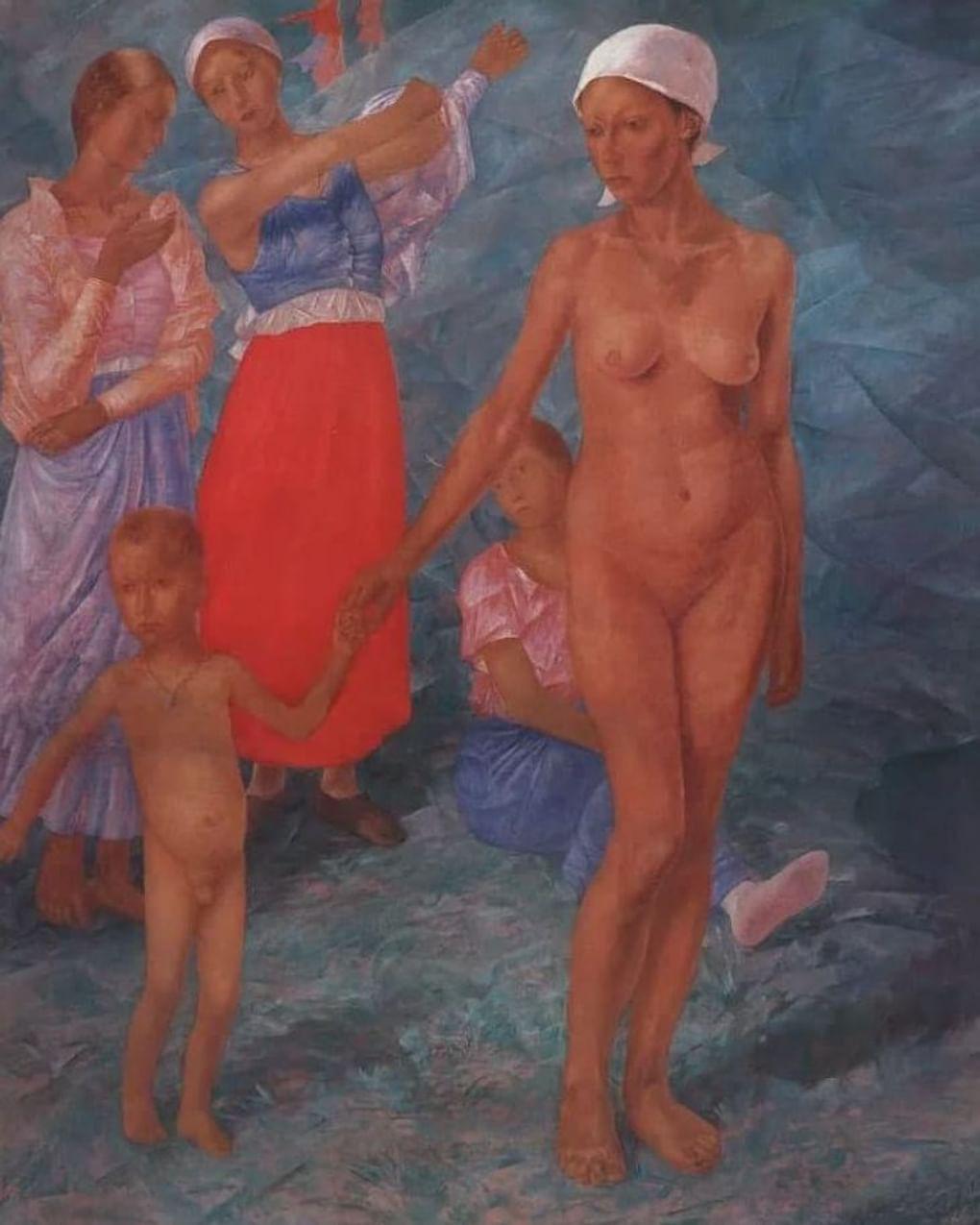 Кузьма Петров-Водкин. Утро. Купальщицы. 1917. Государственный Русский музей, Санкт-Петербург