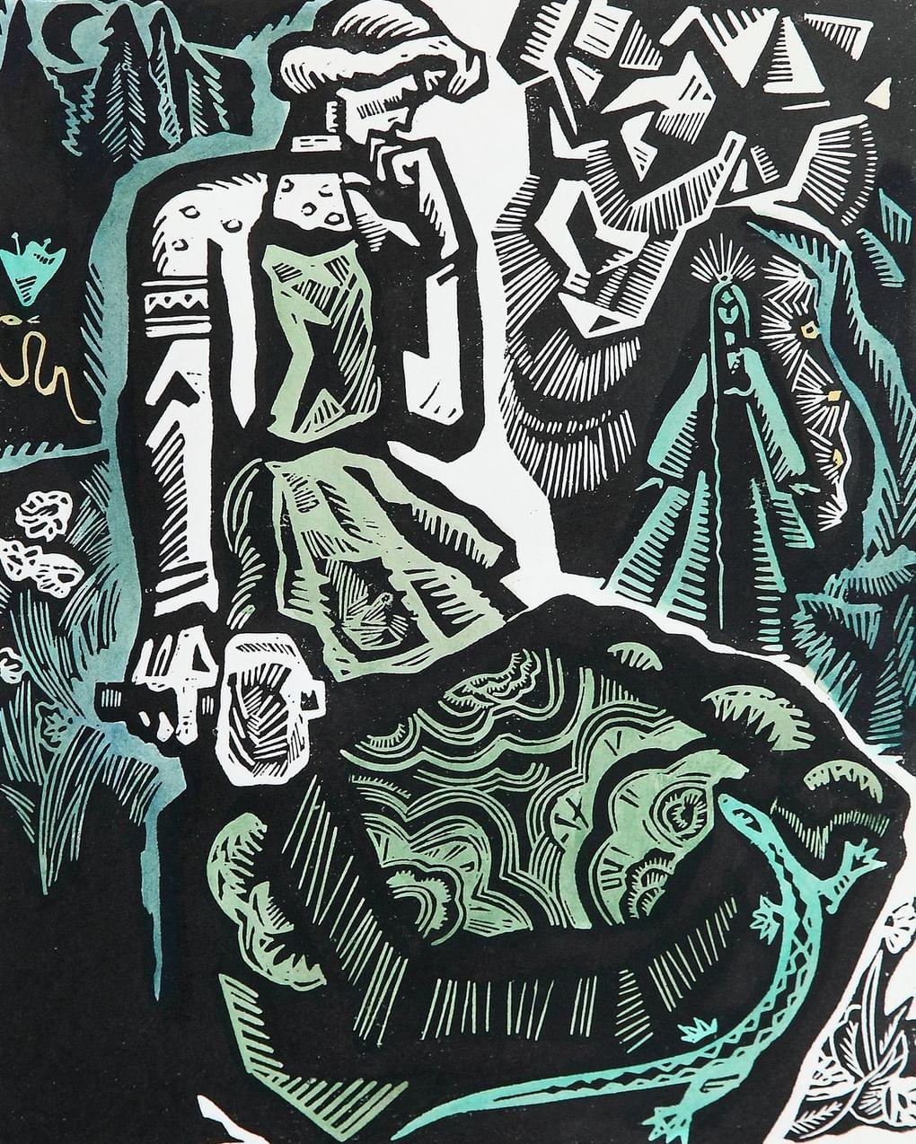 Виталий Волович. Данила-мастер. Из серии иллюстраций к сказам Павла Бажова «Малахитовая шкатулка». 1963. Ирбитский государственный музей изобразительных искусств, Ирбит, Свердловская область